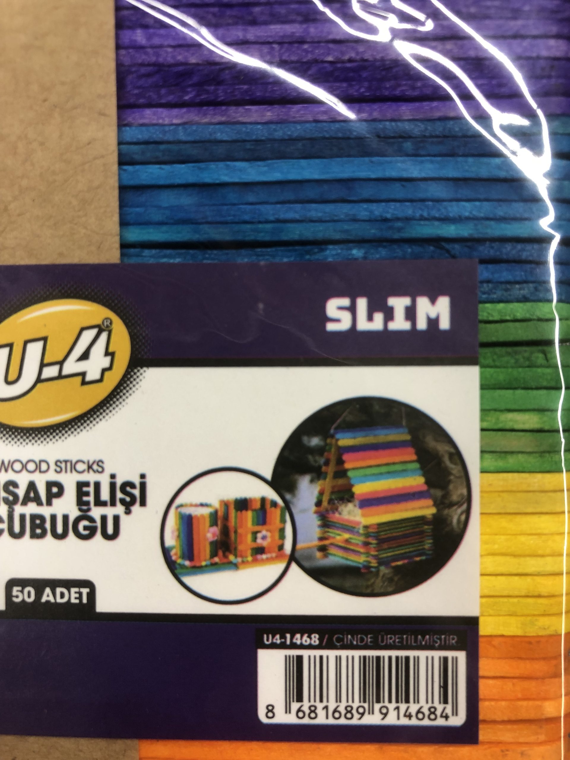 Glorya Creative Wood Çok Renkli Ahşap El İşi Çubukları – 200 Adet Hobi ve Tasarım Seti - Image 2