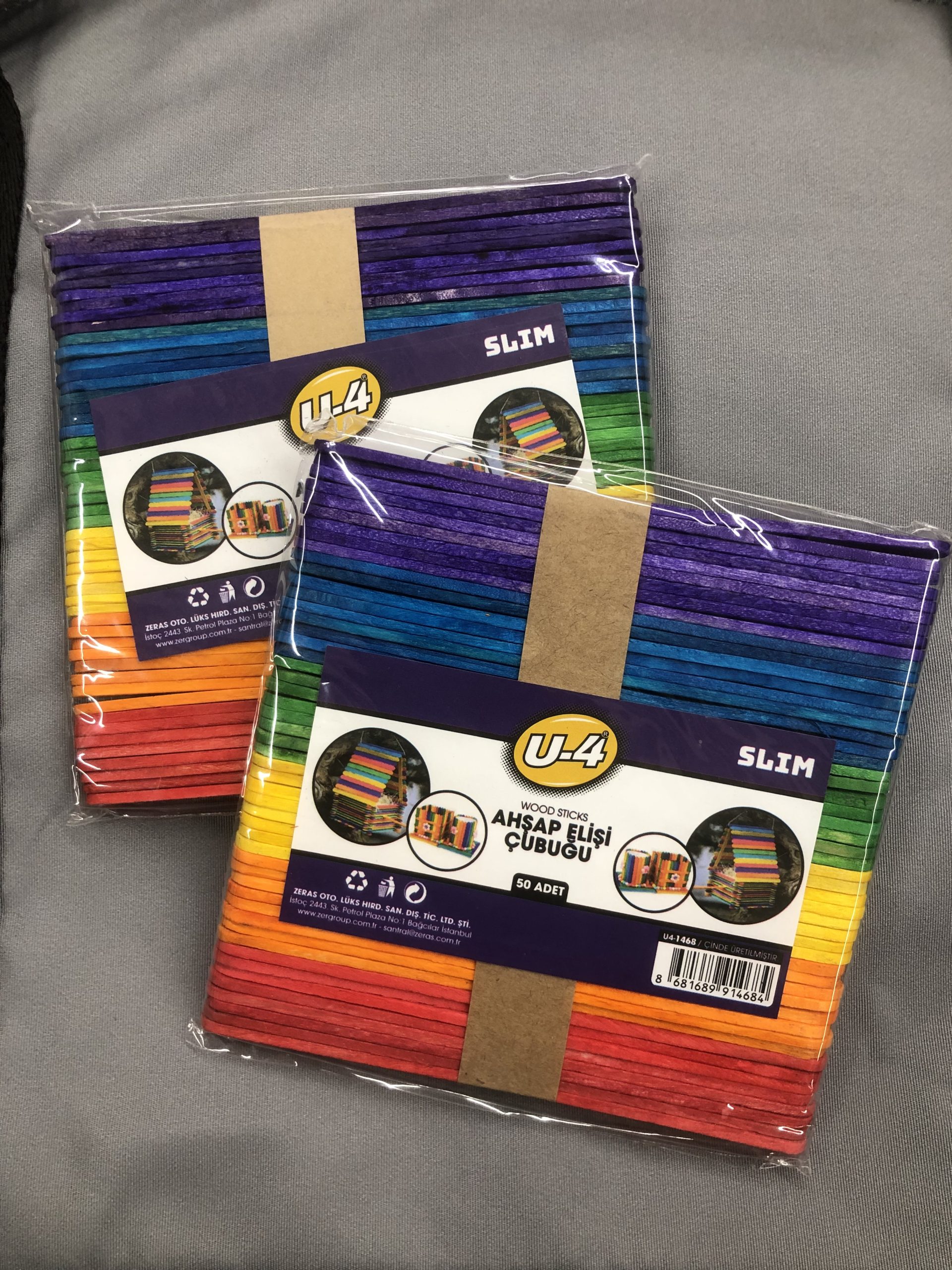 Glorya Creative Wood Çok Renkli Ahşap El İşi Çubukları – 200 Adet Hobi ve Tasarım Seti